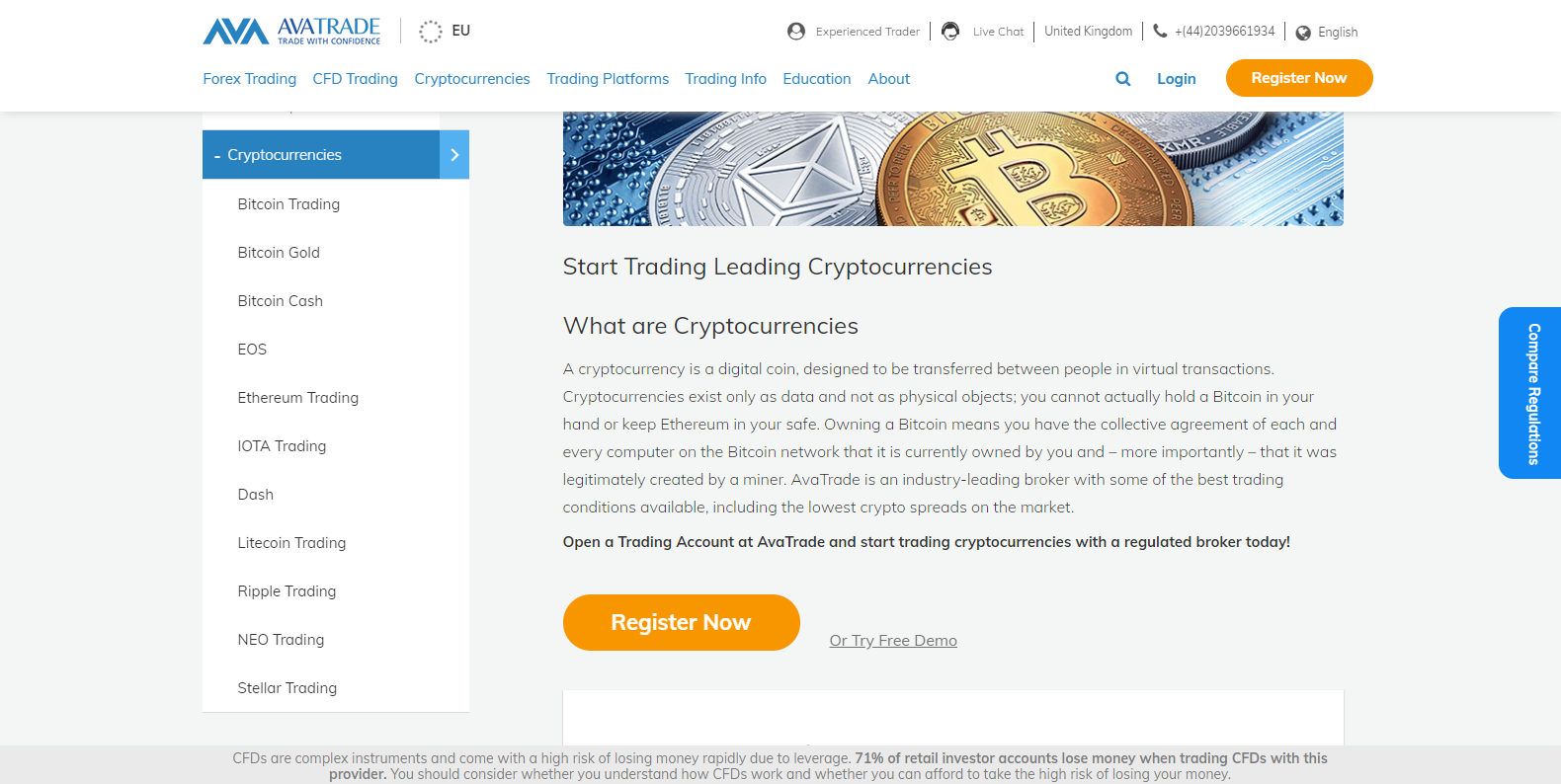 AvaTrade crypto offering AvaTrade crypto offering